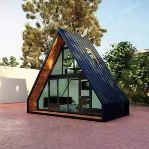 Casas modulares pequeñas, prefabricadas, portátiles, plegables, de lujo, expandibles, con envío, prefabricadas, casas triangulares