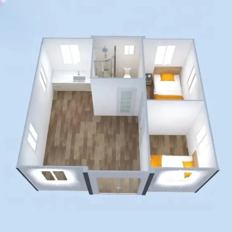 Casa contenedor expandible 40 pies plegables.