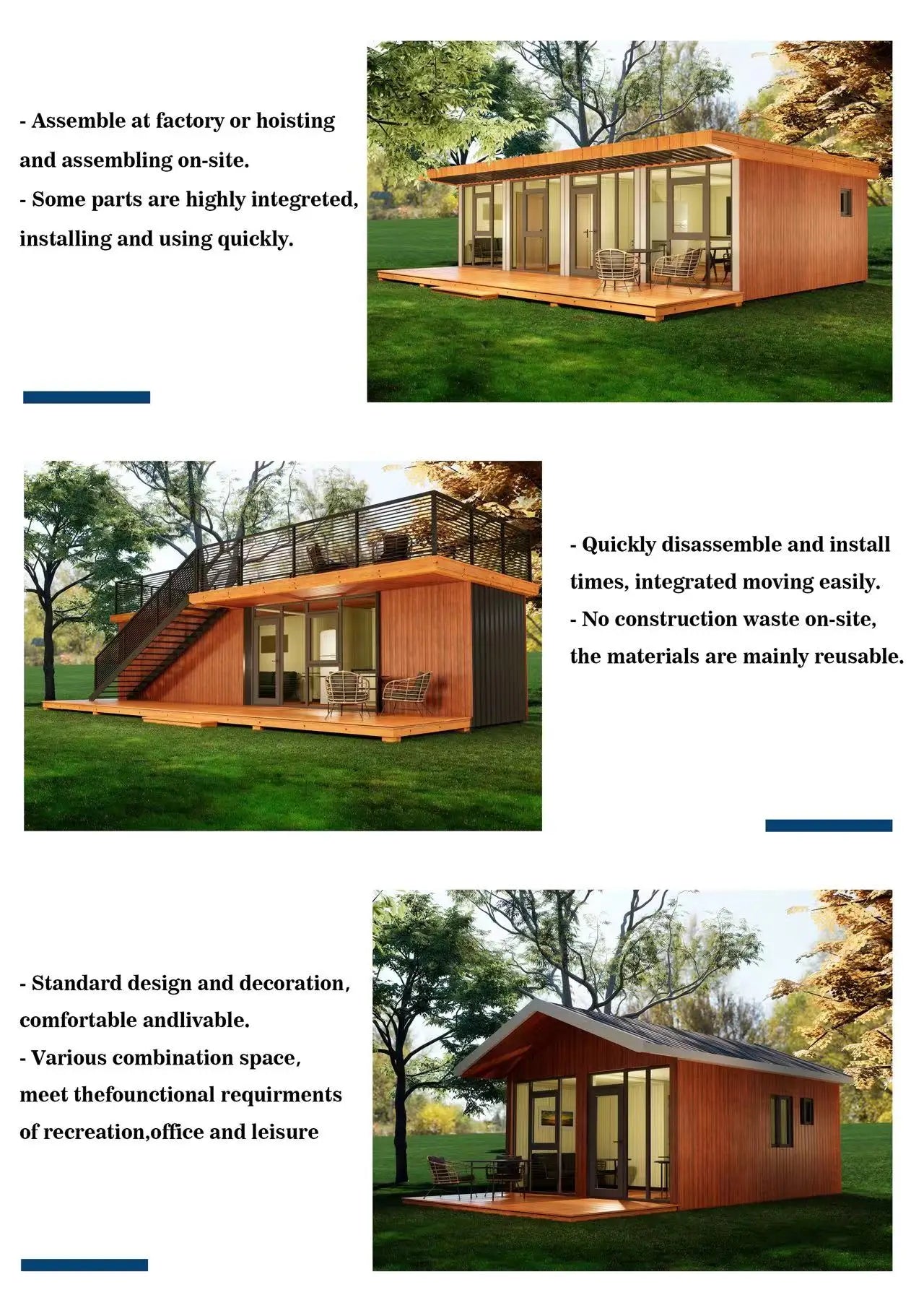 Casa contenedor prefabricada modular pequeña para el hogar, moderna, barata, plegable, con embalaje plano