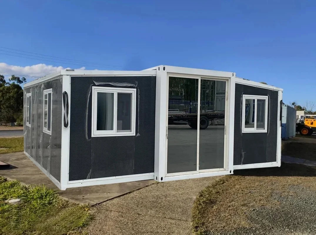 Casa pequeña plegable prefabricada, moderna, impermeable sobre ruedas de 2 habitaciones