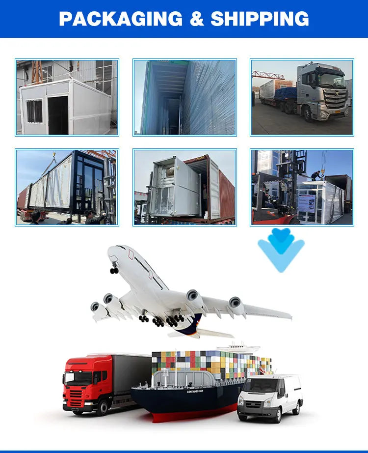 Casa contenedor plegable prefabricada para vivir Casa prefabricada expandible con baño.