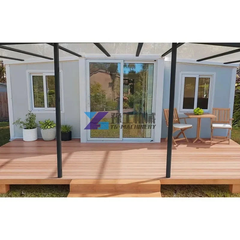 Casa contenedor plegable expandible personalizada de 20 pies y 40 pies, prefabricada.