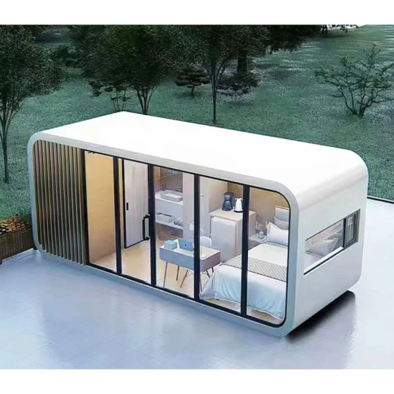Contenedor de una sola habitación prefabricado de lujo decoración residencial de lujo totalmente equipado con baño